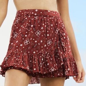 Aerie Faux Wrap Mini Skirt